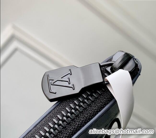 Reasonable Price Louis Vuitton Mens Pochette To-Go Pouch in Sand Grey Monogram Shadow Leather M14914 Navy Blue 2025