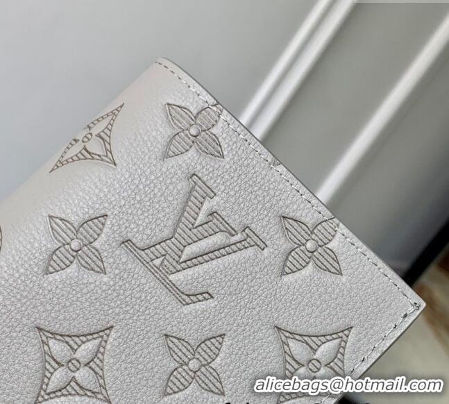 Promotional Louis Vuitton Passport Cover in Sand Grey Monogram Shadow Leather M14798 2025