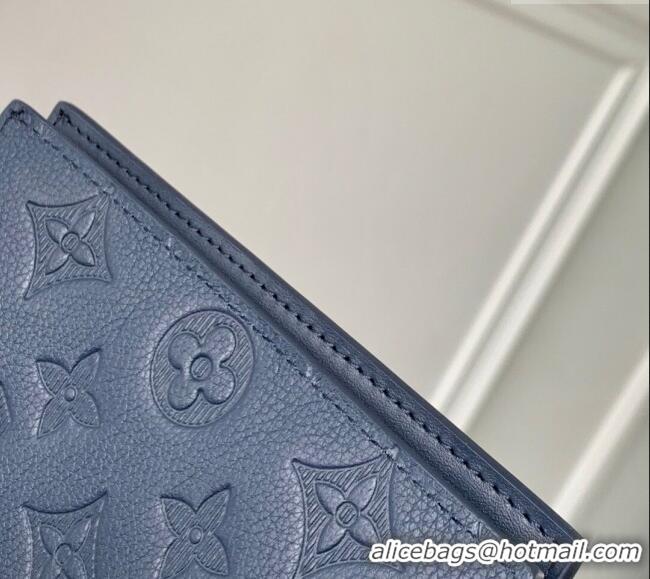 Low Cost Louis Vuitton Passport Cover in Navy Blue Monogram Shadow Leather M14792 2025