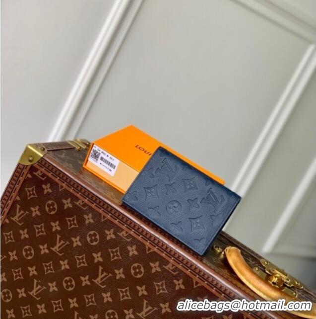 Low Cost Louis Vuitton Passport Cover in Navy Blue Monogram Shadow Leather M14792 2025