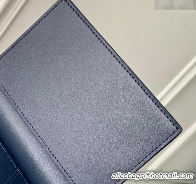 Low Cost Louis Vuitton Passport Cover in Navy Blue Monogram Shadow Leather M14792 2025