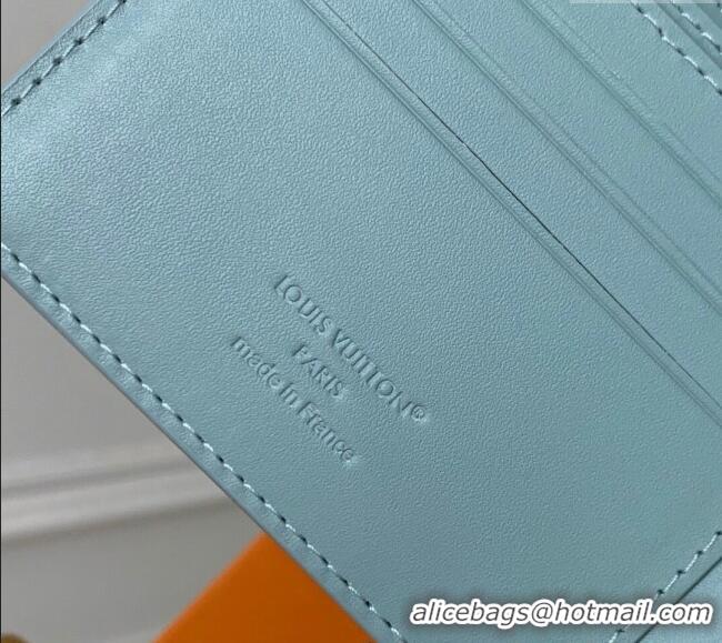 Grade Design Louis Vuitton Multiple Wallet in Sky Blue Monogram Shadow Leather M14802 2025