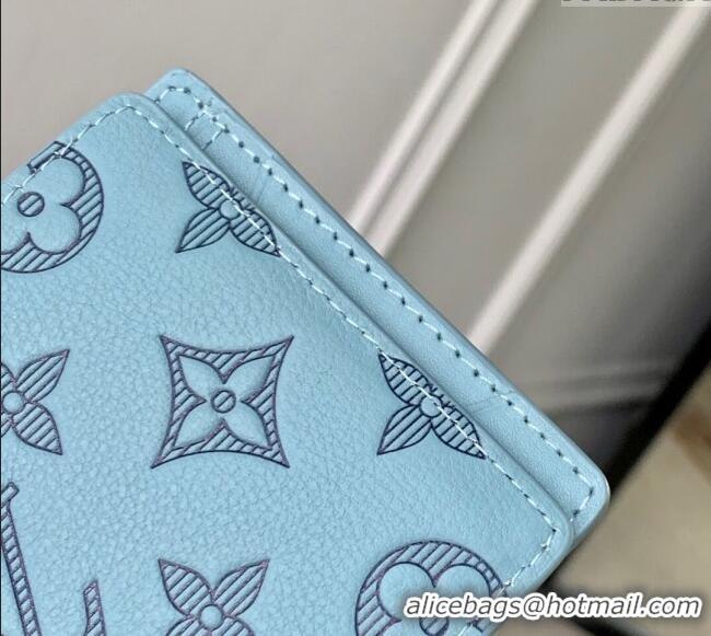 Grade Design Louis Vuitton Multiple Wallet in Sky Blue Monogram Shadow Leather M14802 2025