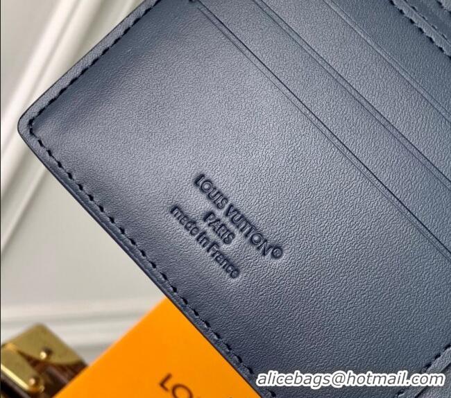 Good Taste Louis Vuitton Multiple Wallet in Navy Blue Monogram Shadow Leather M14787 2025