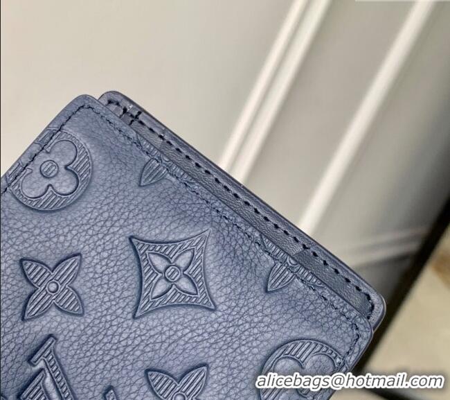 Good Taste Louis Vuitton Multiple Wallet in Navy Blue Monogram Shadow Leather M14787 2025