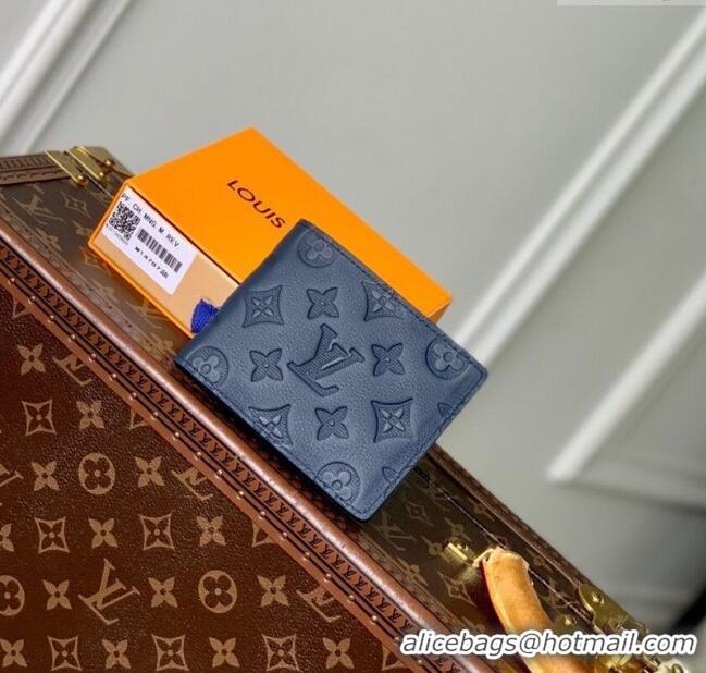 Good Taste Louis Vuitton Multiple Wallet in Navy Blue Monogram Shadow Leather M14787 2025