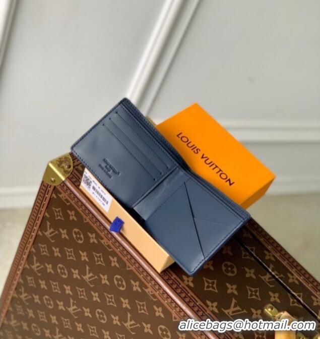 Good Taste Louis Vuitton Multiple Wallet in Navy Blue Monogram Shadow Leather M14787 2025
