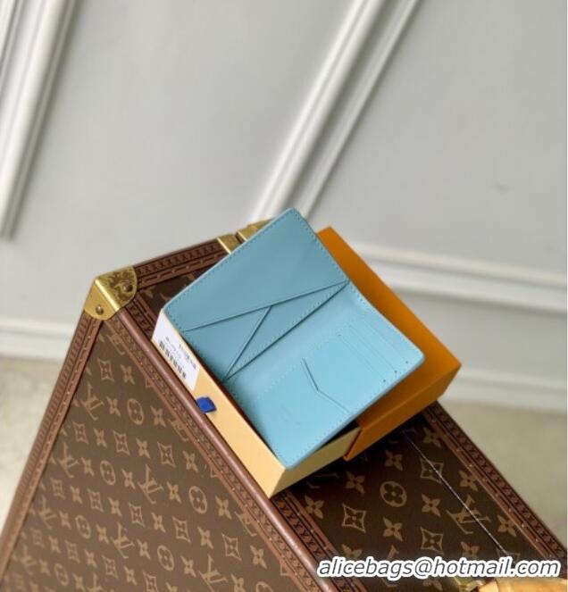 Grade Quality Louis Vuitton Pocket Organizer Wallet in Sky Blue Monogram Shadow Leather M14861 2025