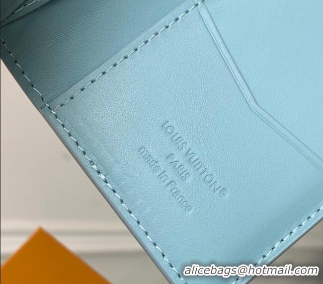 Grade Quality Louis Vuitton Pocket Organizer Wallet in Sky Blue Monogram Shadow Leather M14861 2025