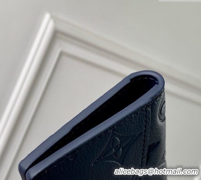 Shop Discount Louis Vuitton Pocket Organizer Wallet in Navy Blue Monogram Shadow Leather M14786 2025