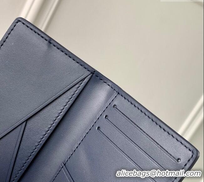 Shop Discount Louis Vuitton Pocket Organizer Wallet in Navy Blue Monogram Shadow Leather M14786 2025