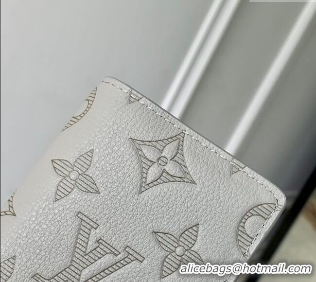Top Grade Louis Vuitton Pocket Organizer Wallet in Sand Grey Monogram Shadow Leather M14915 2025