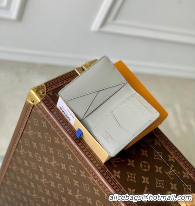 Top Grade Louis Vuitton Pocket Organizer Wallet in Sand Grey Monogram Shadow Leather M14915 2025
