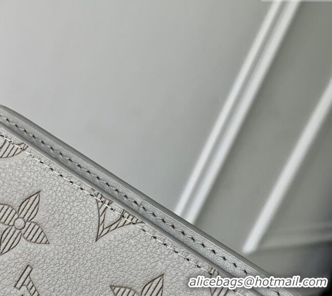 Top Grade Louis Vuitton Pocket Organizer Wallet in Sand Grey Monogram Shadow Leather M14915 2025