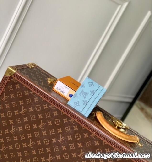 Promotional Louis Vuitton Double Card Holder in Sky Blue Monogram Shadow Leather M14791 2025