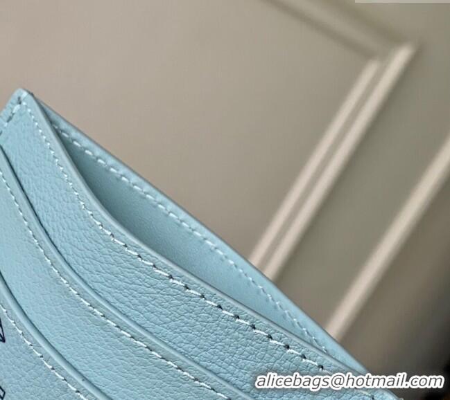 Promotional Louis Vuitton Double Card Holder in Sky Blue Monogram Shadow Leather M14791 2025
