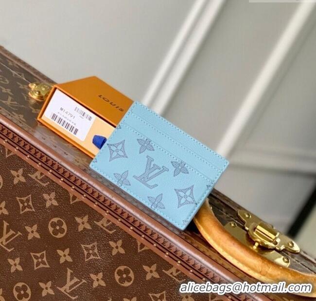Promotional Louis Vuitton Double Card Holder in Sky Blue Monogram Shadow Leather M14791 2025