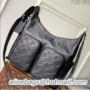 Well Crafted Louis Vuitton Hobo Cargo Bag in Black Monogram Shadow Leather M14778 2025