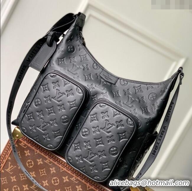 Well Crafted Louis Vuitton Hobo Cargo Bag in Black Monogram Shadow Leather M14778 2025