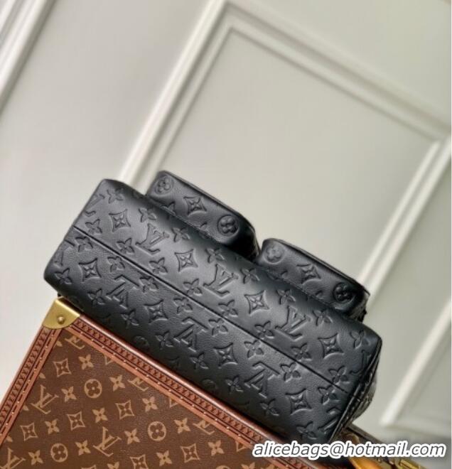 Well Crafted Louis Vuitton Hobo Cargo Bag in Black Monogram Shadow Leather M14778 2025