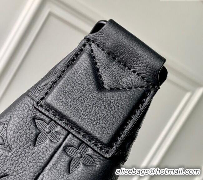 Well Crafted Louis Vuitton Hobo Cargo Bag in Black Monogram Shadow Leather M14778 2025
