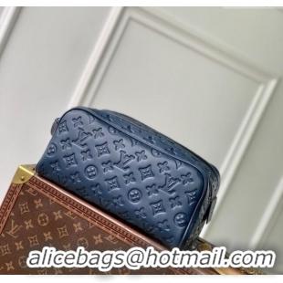 Best Price Louis Vuitton Dopp Kit Clutch in Navy Blue Monogram Shadow Leather M14843 2025