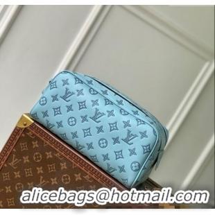 Top Quality Louis Vuitton Dopp Kit Clutch in Sky Blue Monogram Shadow Leather M14885 2025