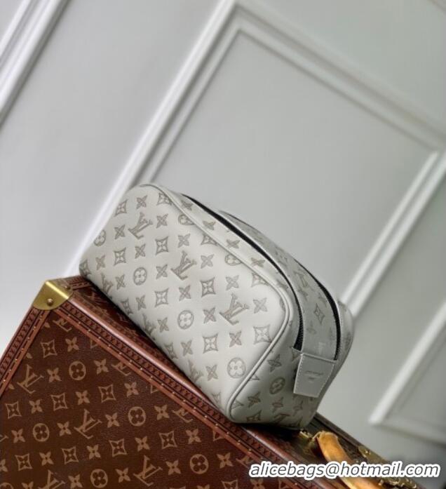 Buy Fashionable Louis Vuitton Dopp Kit Clutch in Sand Grey Monogram Shadow Leather M14843 2025
