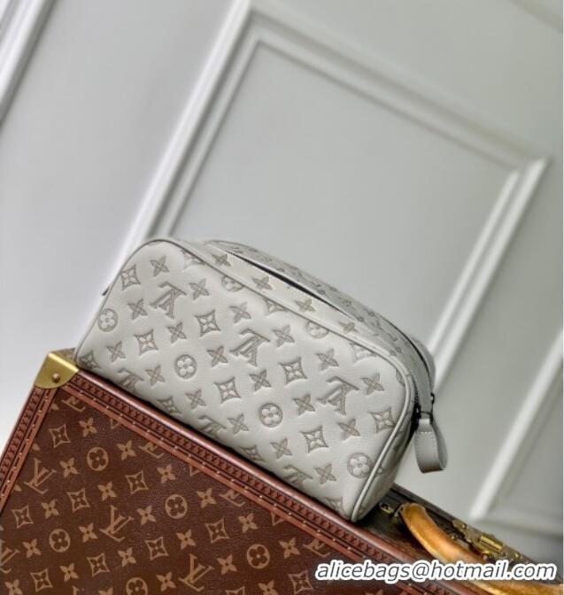 Buy Fashionable Louis Vuitton Dopp Kit Clutch in Sand Grey Monogram Shadow Leather M14843 2025