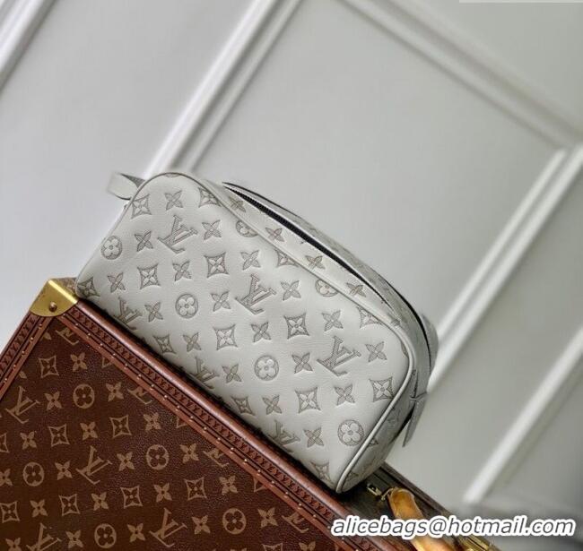 Buy Fashionable Louis Vuitton Dopp Kit Clutch in Sand Grey Monogram Shadow Leather M14843 2025