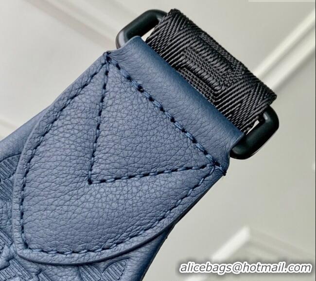 Top Design Louis Vuitton Mens Duo Slingbag in Navy Blue Monogram Shadow Leather M21890 2025