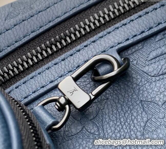 Top Design Louis Vuitton Mens Duo Slingbag in Navy Blue Monogram Shadow Leather M21890 2025