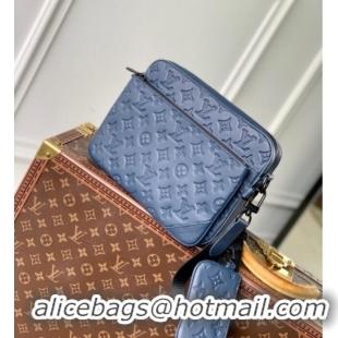 Traditional Specials Louis Vuitton Trio Messenger bag in Navy Blue Monogram Shadow Leather M14785 2025