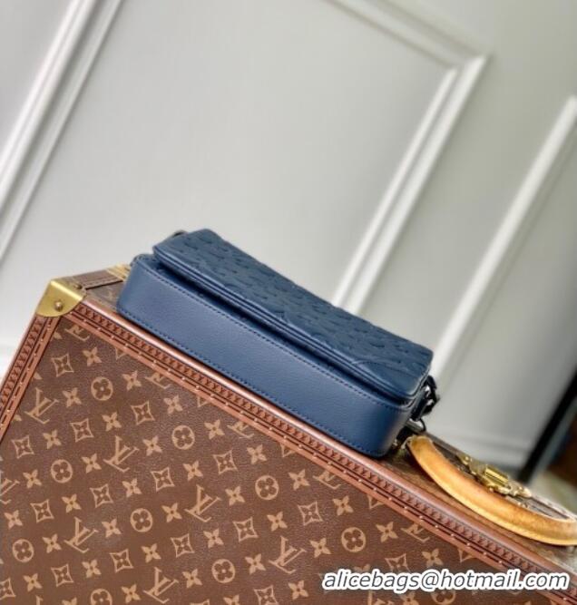 Traditional Specials Louis Vuitton Trio Messenger bag in Navy Blue Monogram Shadow Leather M14785 2025