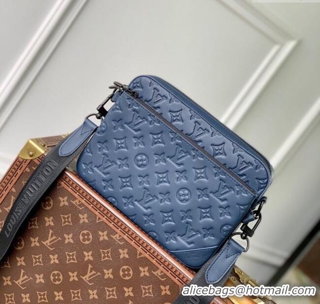 Traditional Specials Louis Vuitton Trio Messenger bag in Navy Blue Monogram Shadow Leather M14785 2025