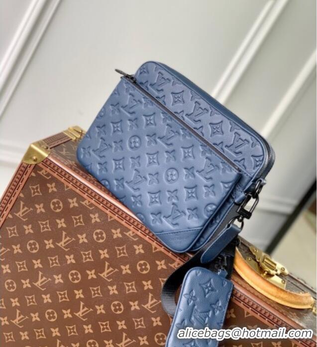 Traditional Specials Louis Vuitton Trio Messenger bag in Navy Blue Monogram Shadow Leather M14785 2025