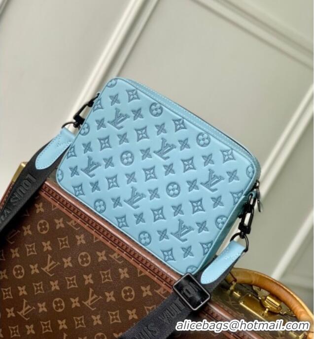 Super Quality Louis Vuitton Trio Messenger bag in Sky Blue Monogram Shadow Leather M14781 2025
