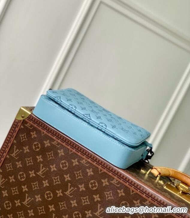 Super Quality Louis Vuitton Trio Messenger bag in Sky Blue Monogram Shadow Leather M14781 2025