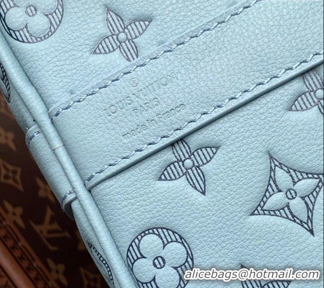 Shop Discount Louis Vuitton Keepall Bandouliere 50 Travel Bag in Sky Blue Monogram Shadow Leather M14842 2025