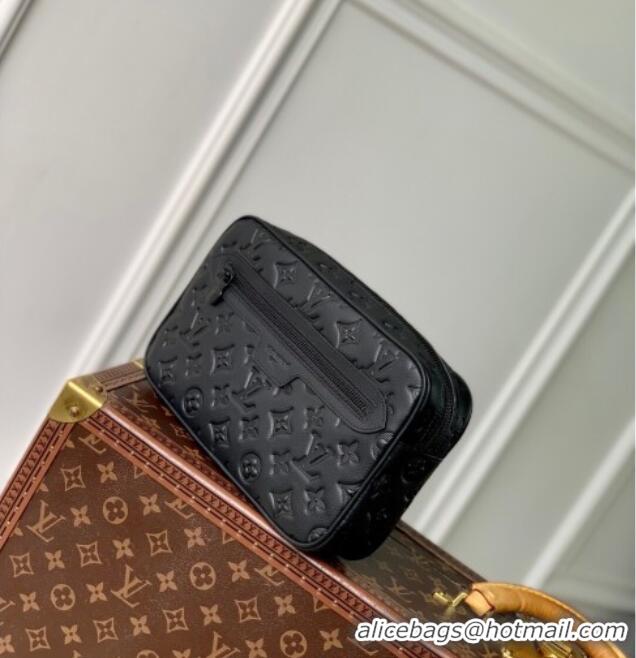 Hot Sell Cheap Louis Vuitton Mens Pochette Kasai Clutch in Black Monogram Shadow Leather M14910 2025