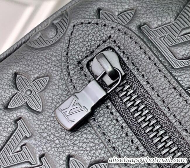 Hot Sell Cheap Louis Vuitton Mens Pochette Kasai Clutch in Black Monogram Shadow Leather M14910 2025