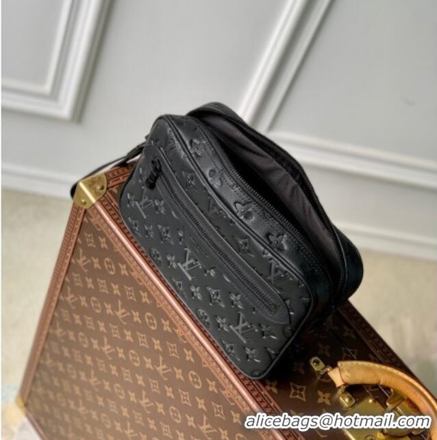 Hot Sell Cheap Louis Vuitton Mens Pochette Kasai Clutch in Black Monogram Shadow Leather M14910 2025