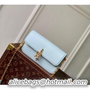 Promotional Louis Vuitton Wallet On Chain LV Bloom Mini Bag in Calf Leather M14547 Azure Blue 2025