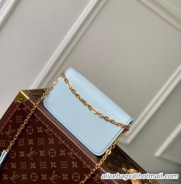 Promotional Louis Vuitton Wallet On Chain LV Bloom Mini Bag in Calf Leather M14547 Azure Blue 2025