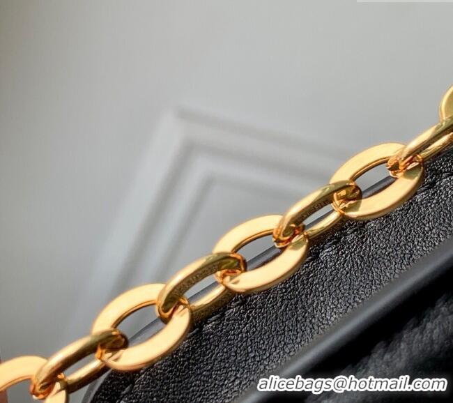 Promotional Louis Vuitton Wallet On Chain LV Bloom Mini Bag in Calf Leather M14564 Black 2025