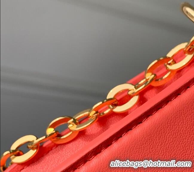 Famous Brand Louis Vuitton Wallet On Chain LV Bloom Mini Bag in Calf Leather M14548 Sweet Coral Pink 2025
