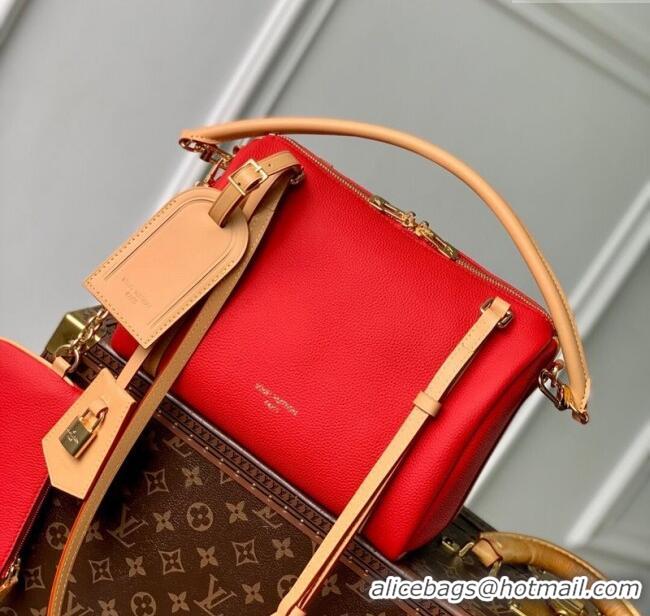 Top Grade Louis Vuitton Keepall Soft Bag in Grianed Leather M13667 Red 2025