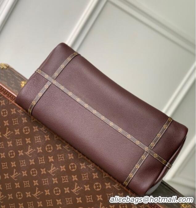 Good Product Louis Vuitton Large Keepall Soft Bag in Grained Leather M13668 Dark Burgundy 2025