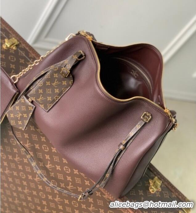 Good Product Louis Vuitton Large Keepall Soft Bag in Grained Leather M13668 Dark Burgundy 2025