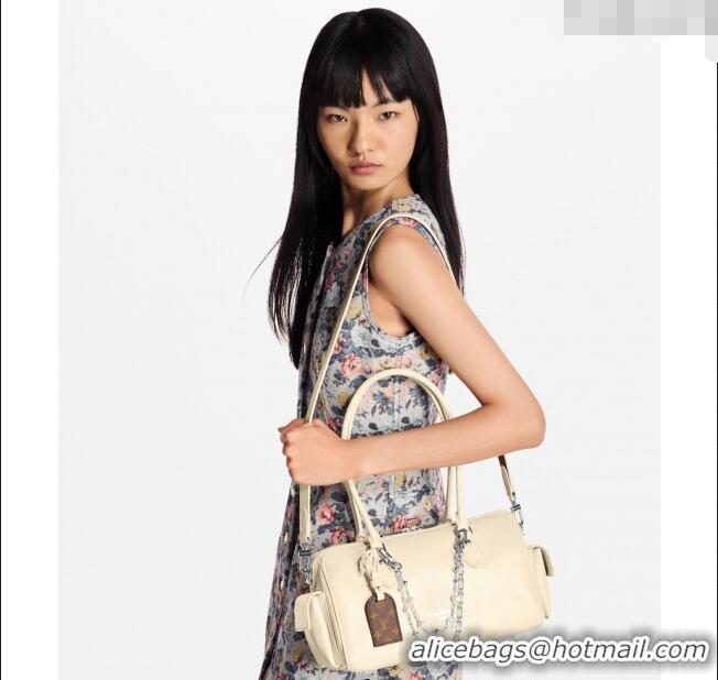 Good Product Louis Vuitton Speedy Cargo Vibe Bag in Lambskin Leather M12965 Vanilla White 2025